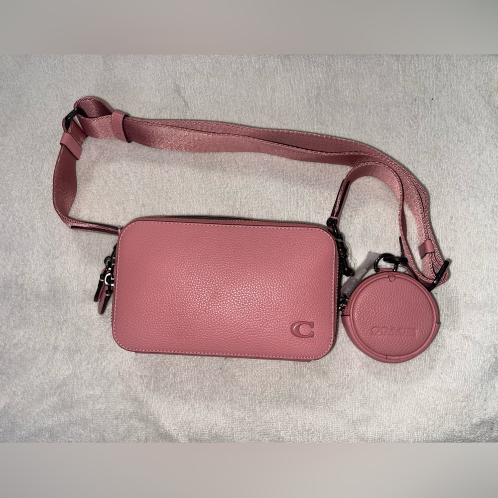Coach Rose Pink Crossbody Bag with Coin Pouch
